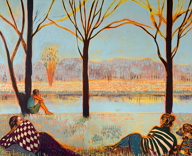 Invitation à la contemplation (What are you fighting for_), 2025. Acrylic on canvas, 32×32