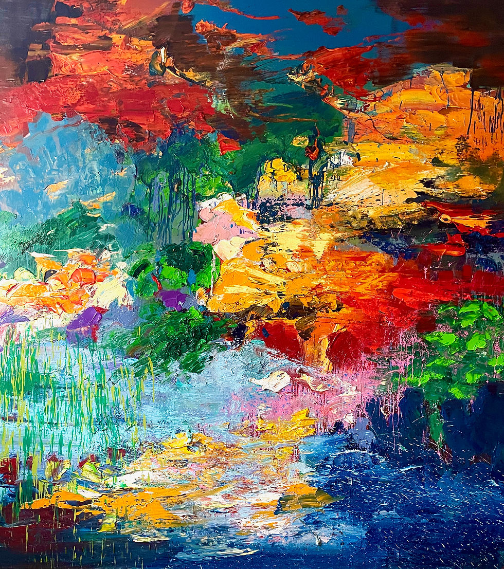 Gerard Stricher_Les Jardins de Giverny  Oil on canvas 230x210.jpegOil on Canvas,abstract-e