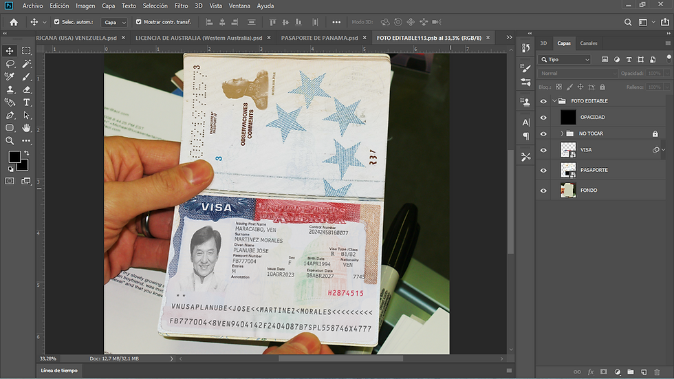 Miniatura: plantilla VISA DE USA PARA VENEZUELA editable en photoshop (actualizada)