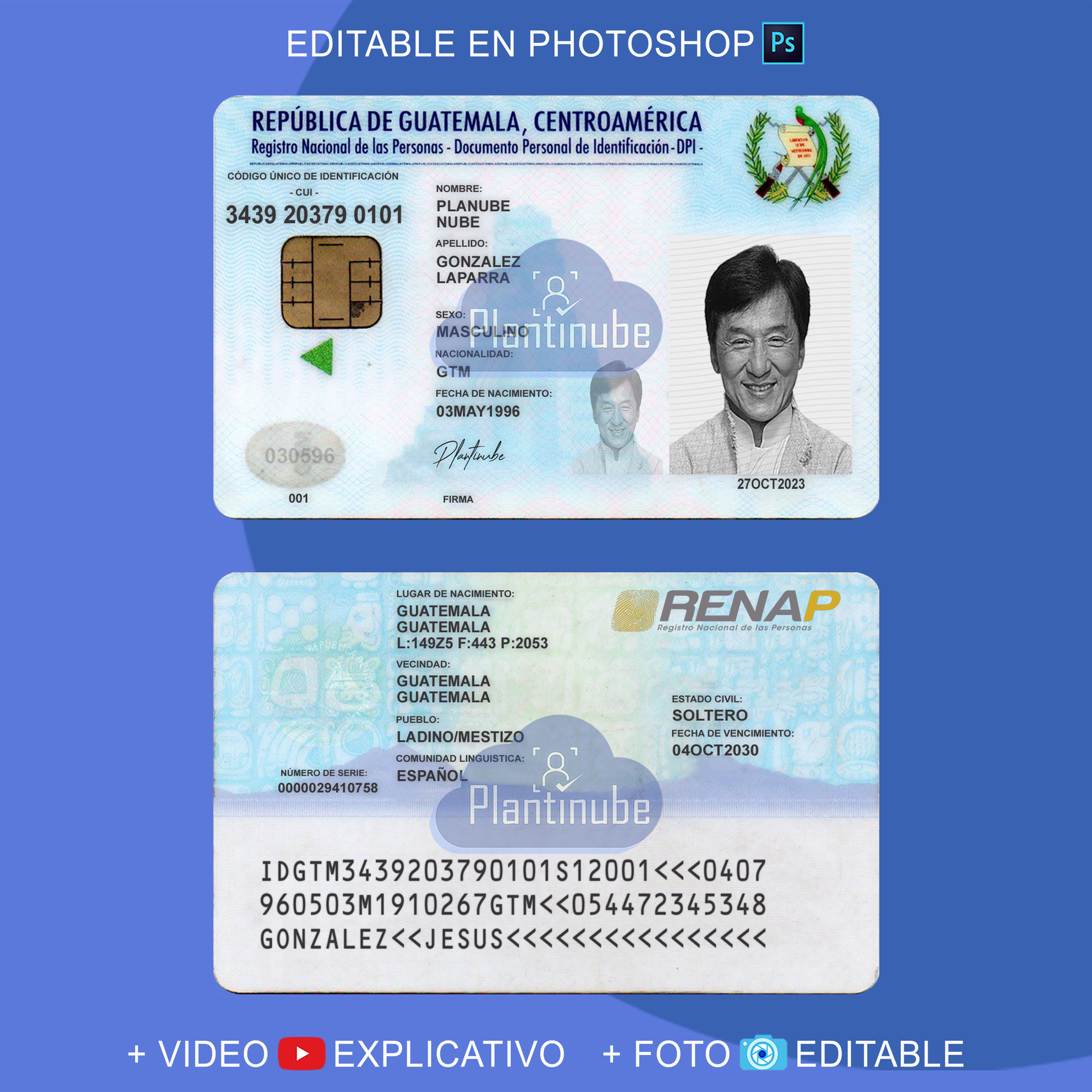 Plantinube, plantilla DPI DE GUATEMALA editable