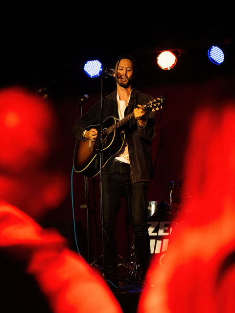 Videography and photography of Lee Benari performing in a battle of the bands at the Red Ratler in Marrickville Sydney