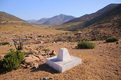Apex Mining Resources Landmark in Quebrada Seca, Sotaqui, Ovalle, Chile.