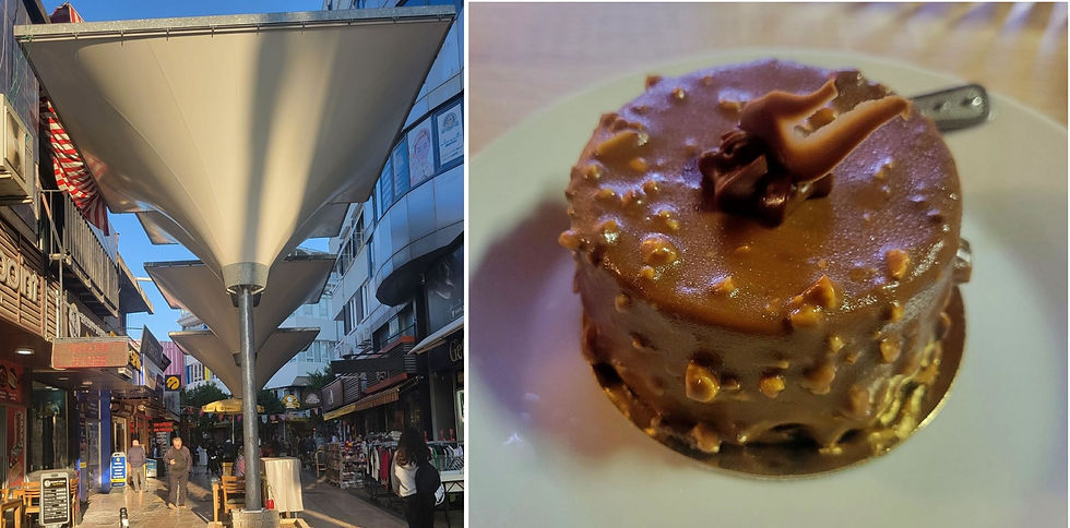 I always discover interesting new neighborhoods whenever I run errands. And I still don't know what this chocolate pastry is, exactly, but it was delicious and only about $2.
