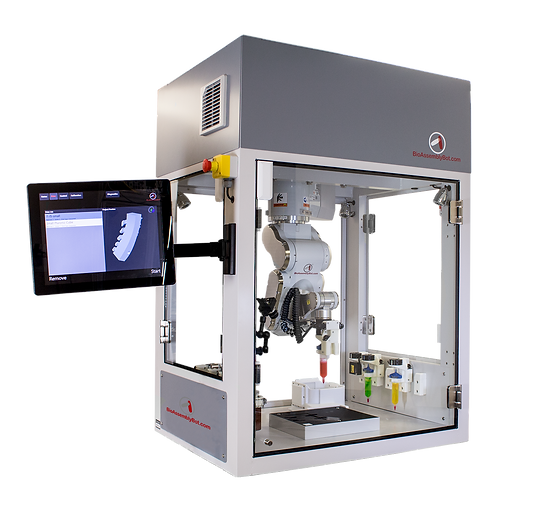 BioAssemblyBot 400 mid-sized bioprinter robot performing automated 3D tissue fabrication.