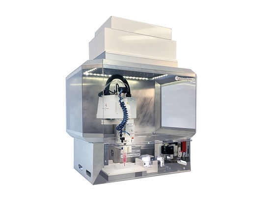 BioAssemblyBot 200 compact bioprinter operating inside a biosafety cabinet for sterile tissue fabrication