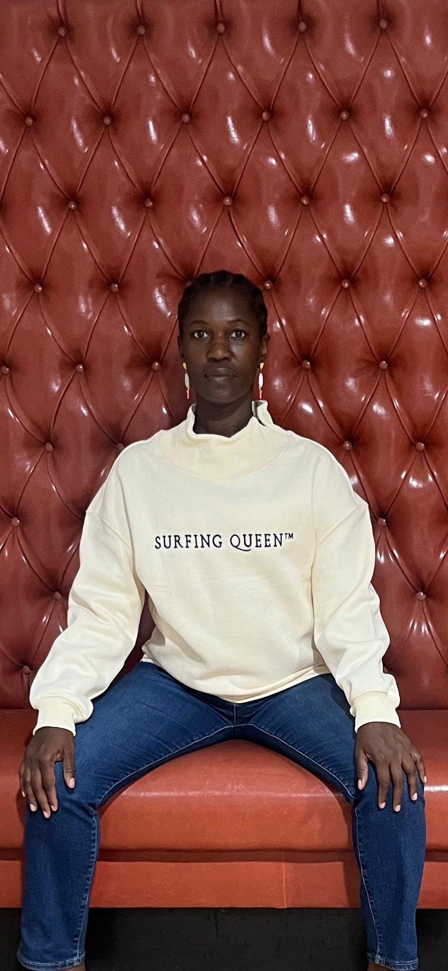Thumbnail: Surfing Queen™️ Luxurious Mock Neck Pullover