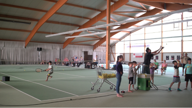 In various occasions the artist followed his long relationship with the sport of tennis and "amplified" it in various ways to add another way for "Playing Tennis"