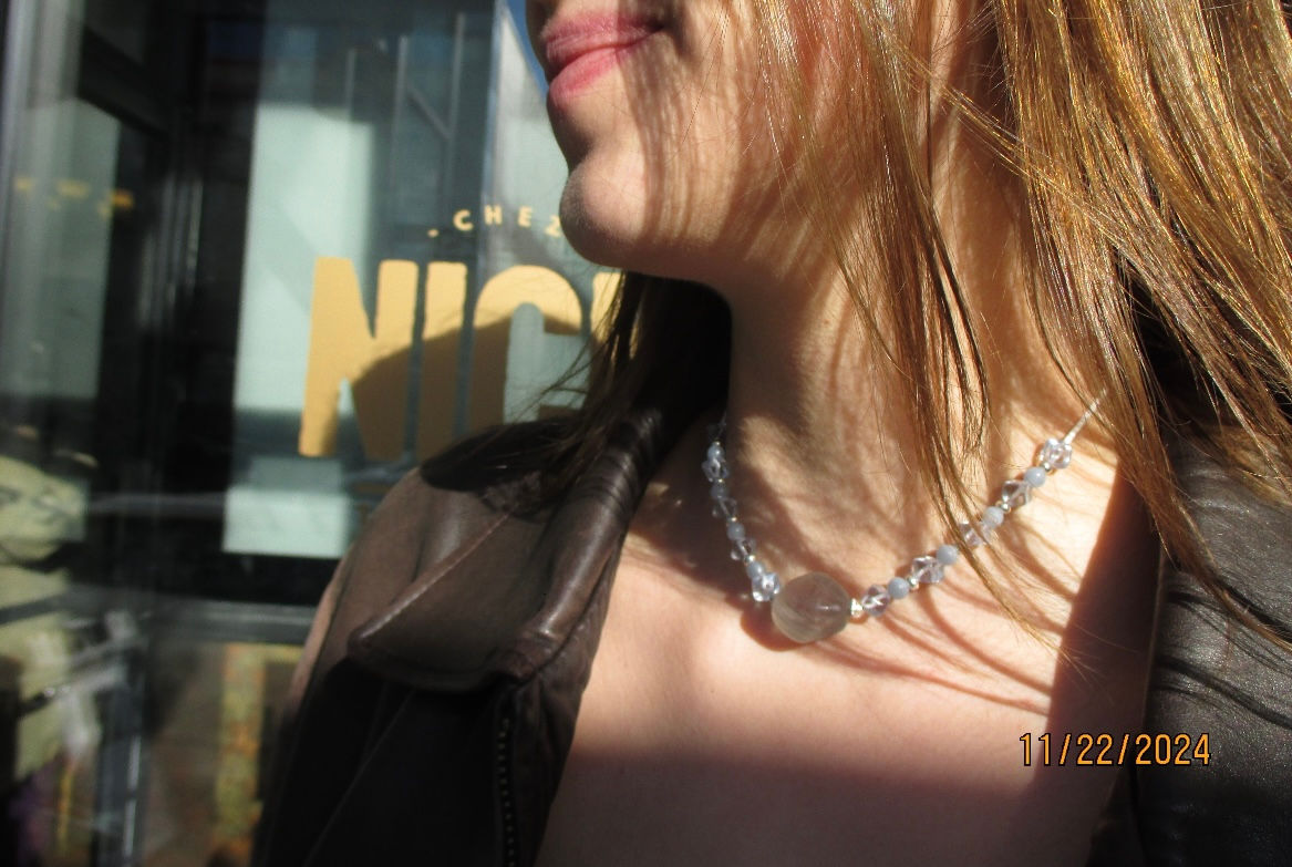 Grey & blue necklace 