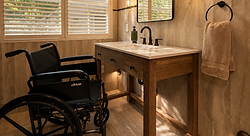 Wheelchair accessable sink with pivoting mirror.png