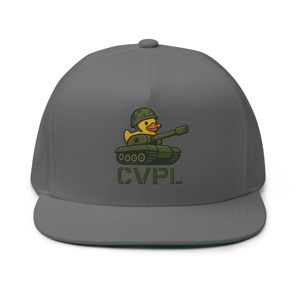 Thumbnail: Embroidered Tank Duck Flat Bill Cap