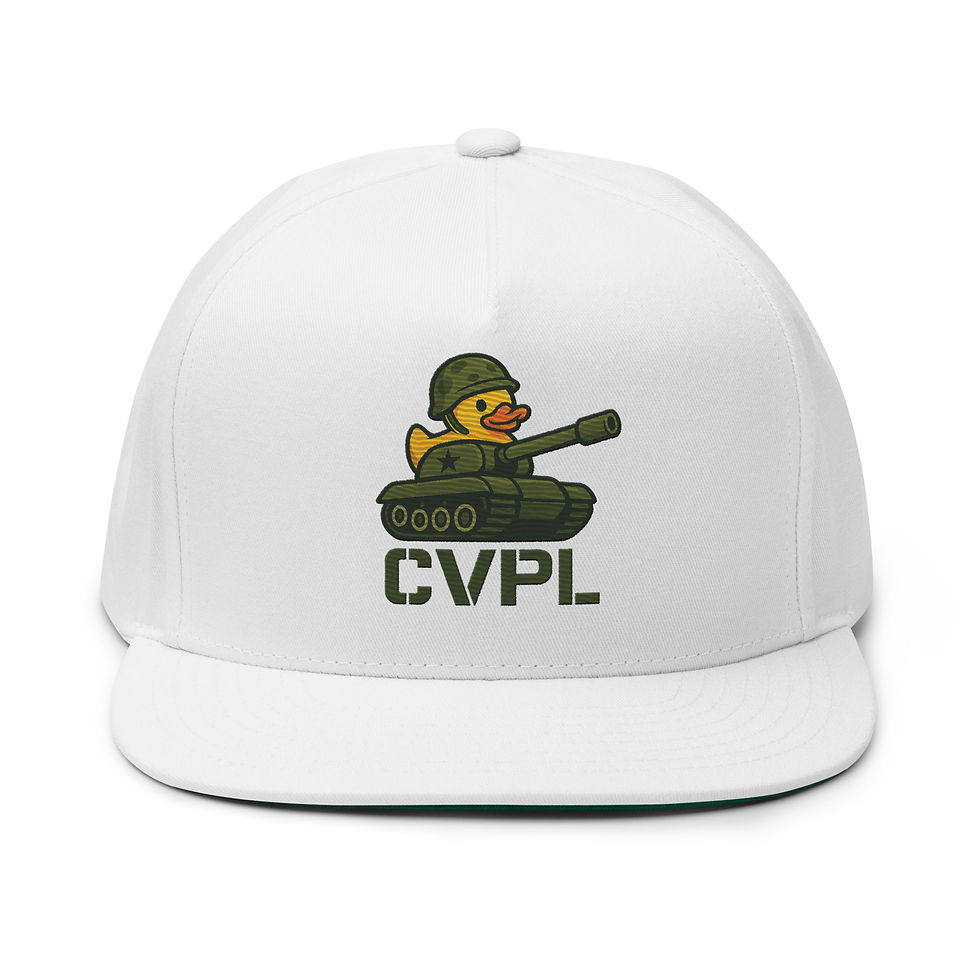 Thumbnail: Embroidered Tank Duck Flat Bill Cap