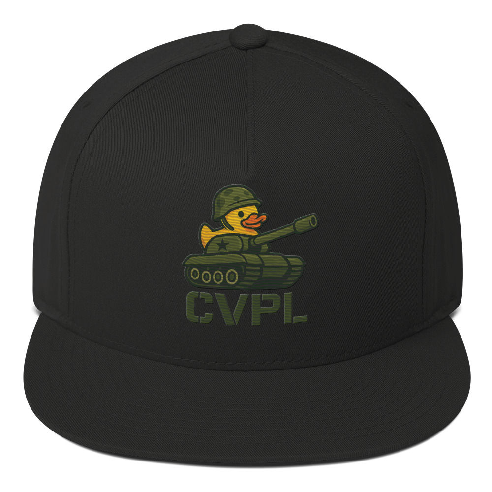 Embroidered Tank Duck Flat Bill Cap