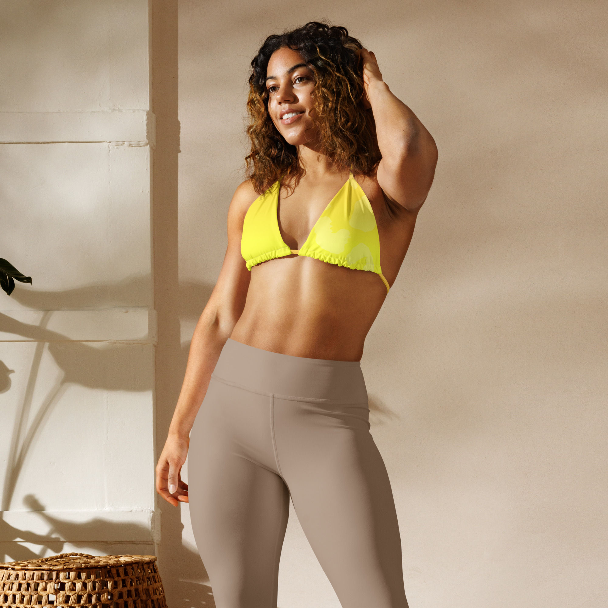 Sun Leopard string bikini top