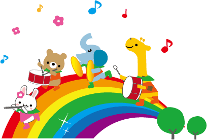 イラスト_虹と音楽隊.gif