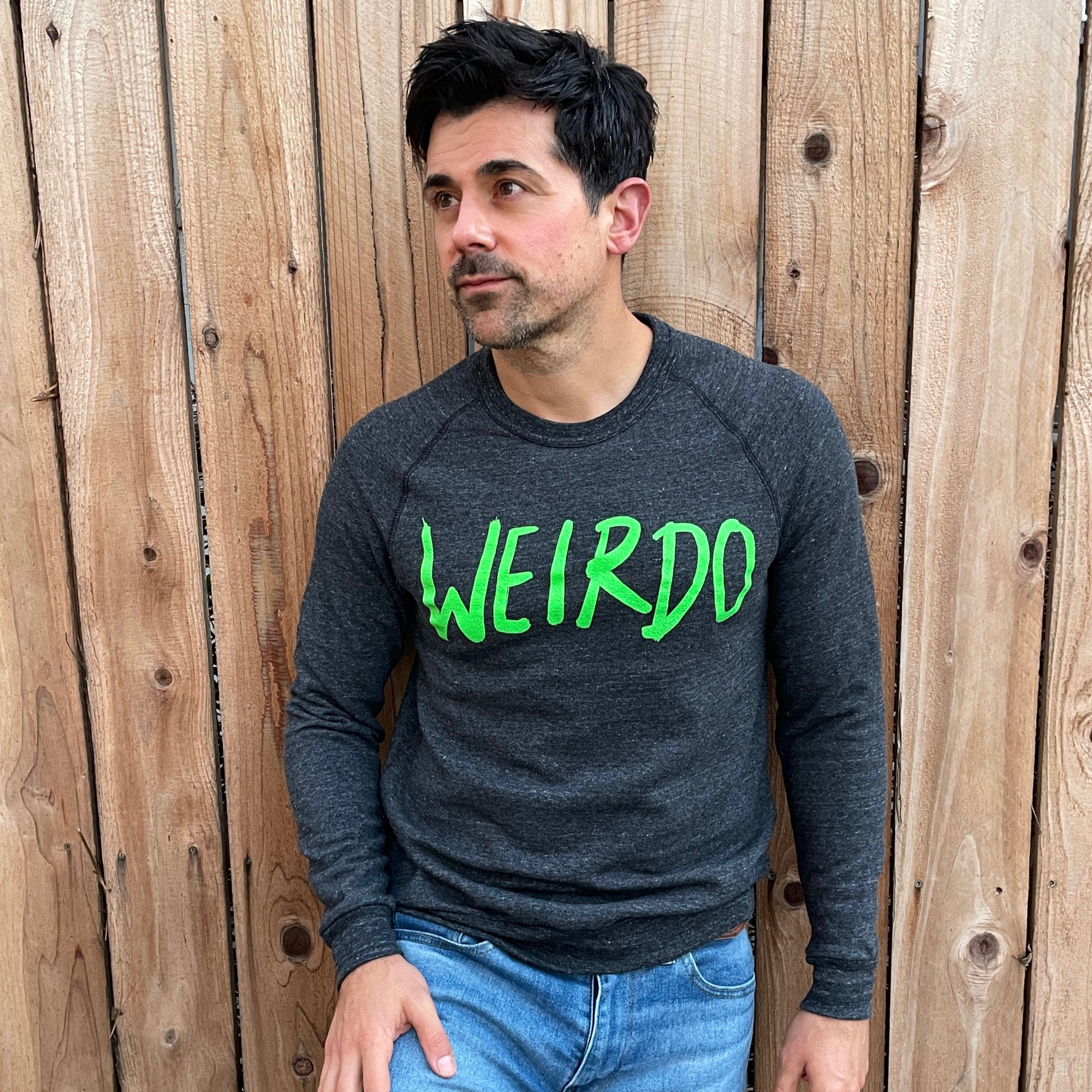 Weirdo Slim Fit Sweatshirt - Black (with Grain) - Unisex