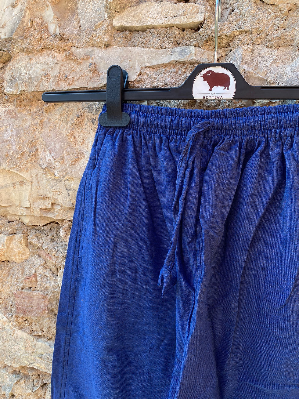 Miniatura: Pantaloni Blu Yoga elasticizzati in vita 