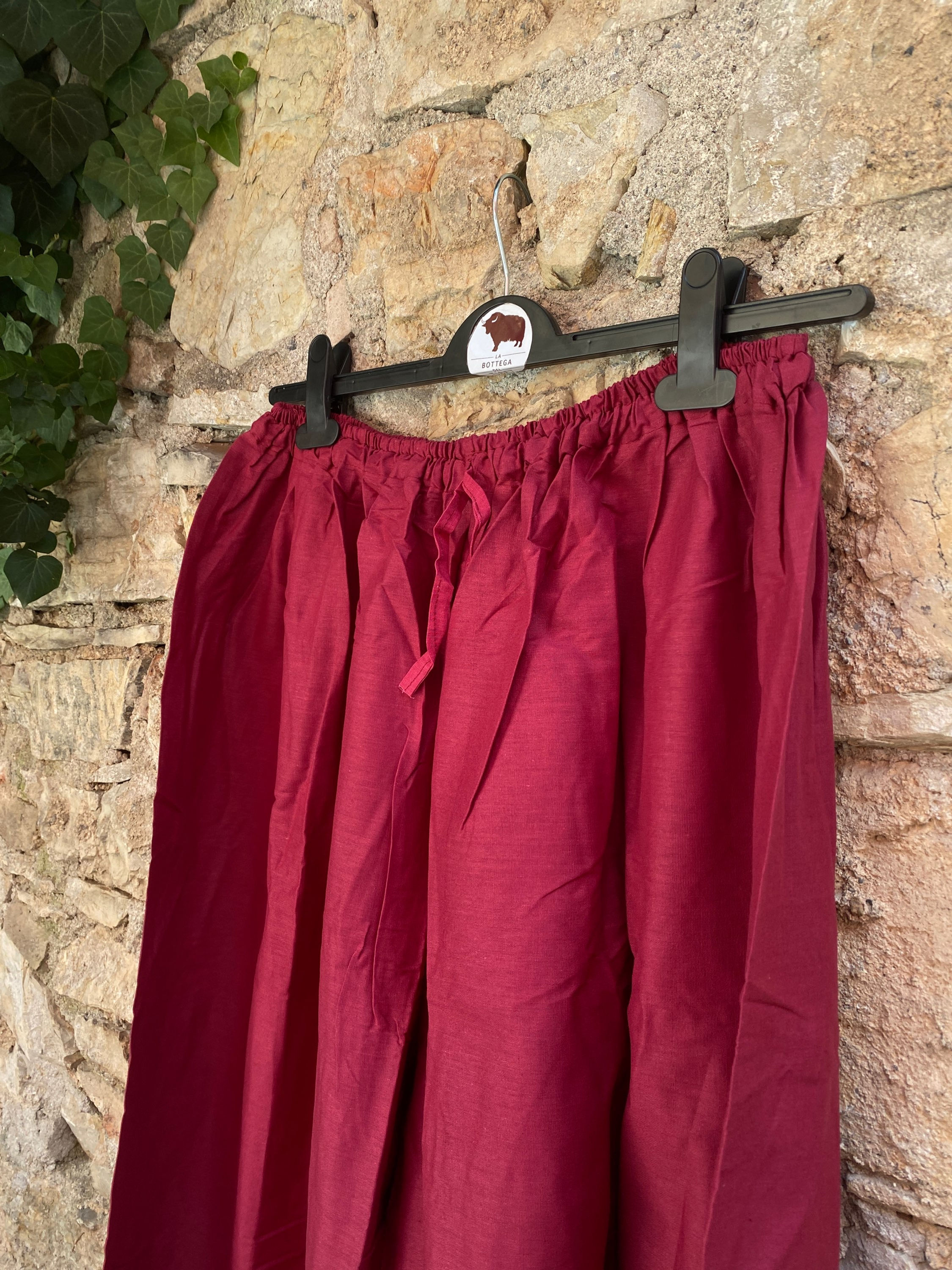 Pantalone leggero Maharaja / Pantalone stile indiano con elastico / Colore Rosso