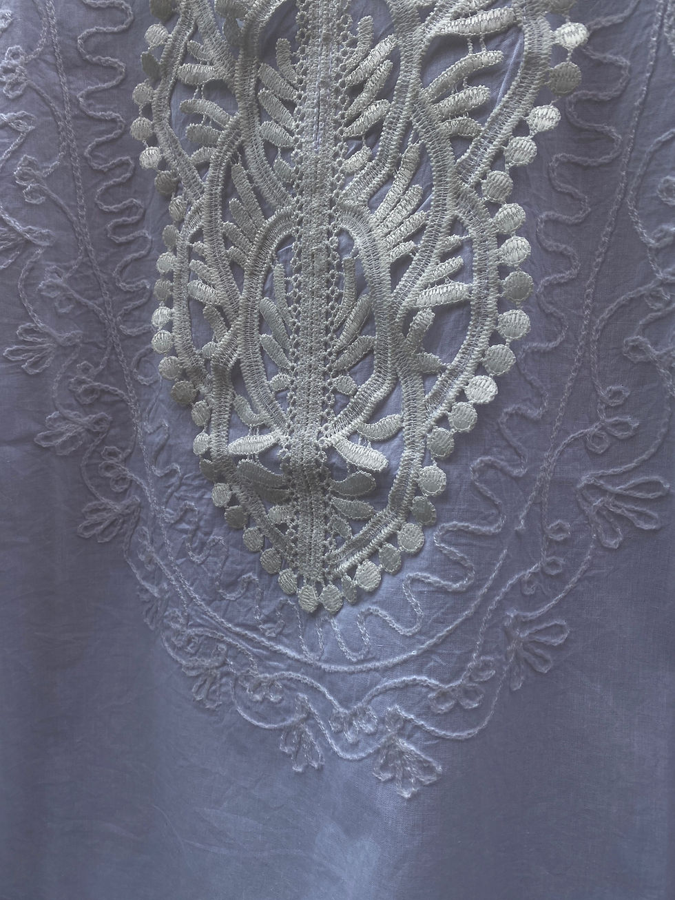 Casacca stile indiano Ricamata Bianca / 100% Cotone | labottegadeltibet