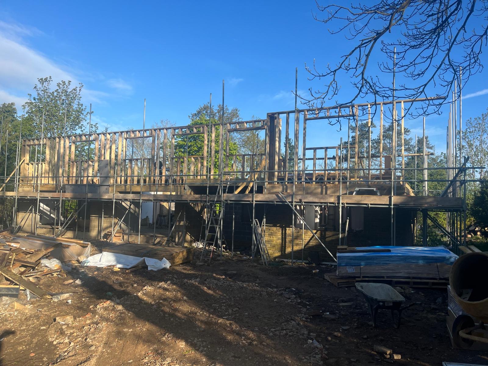 Codicote Road Welwyn bungalow to two-storey conversion, construction and structural timber work photograph 18