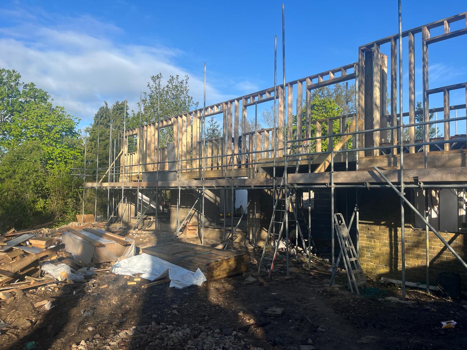 Codicote Road Welwyn bungalow to two-storey conversion, construction and structural timber work photograph 14
