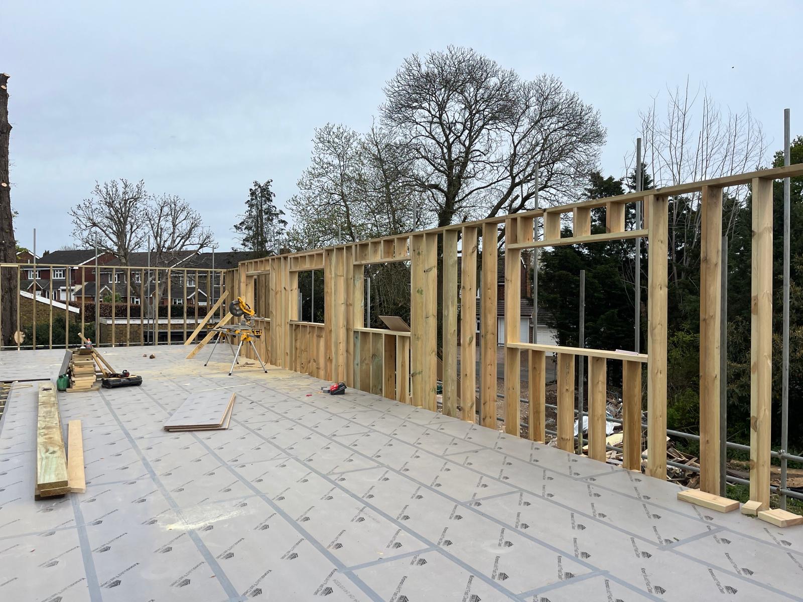 Codicote Road Welwyn bungalow to two-storey conversion, construction and structural timber work photograph 17
