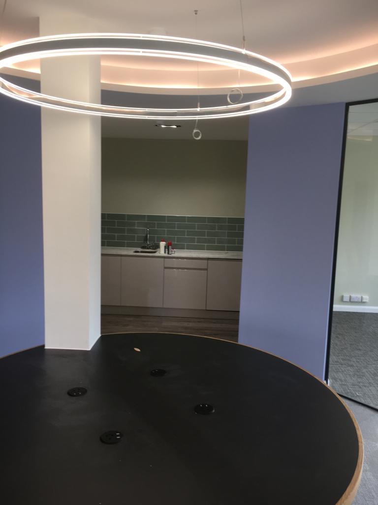 St Neots commercial office fit-out, completed interiors and feature detailing 3