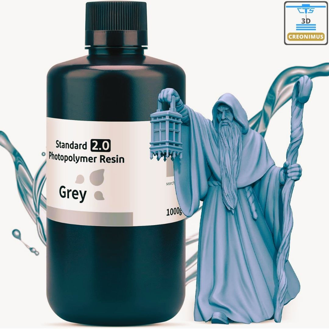 ELEGOO Standard LCD UV-Curing Photopolymer Resin for 3D Printers -1kg Gray