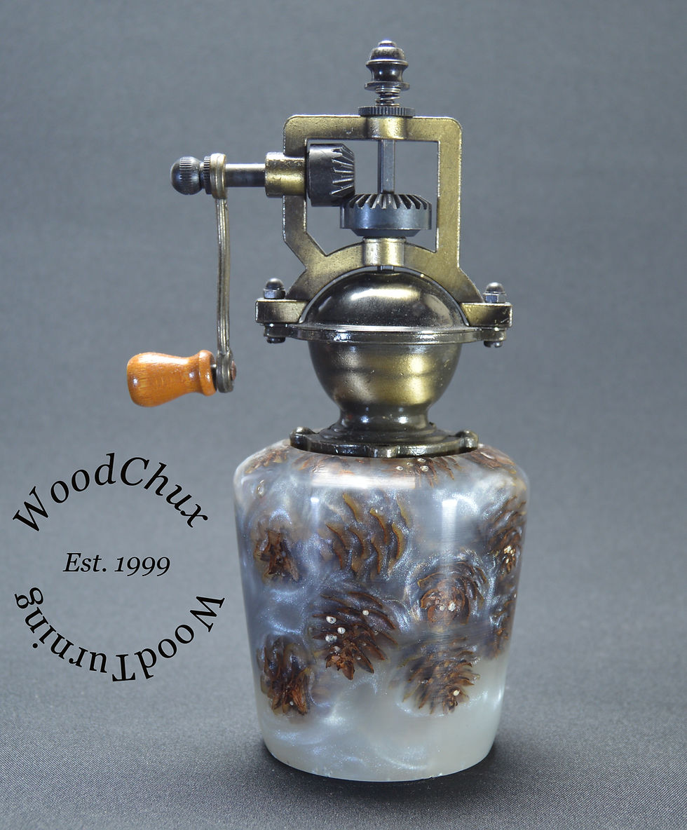 Thumbnail: Pepper Mill Grinder Peppermill Mini Pinecones and Resin Handmade 954