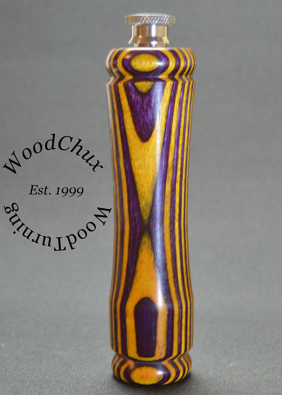 Thumbnail: Handmade Wood Pocket Flask Heavy Stainless Steel 2oz 344