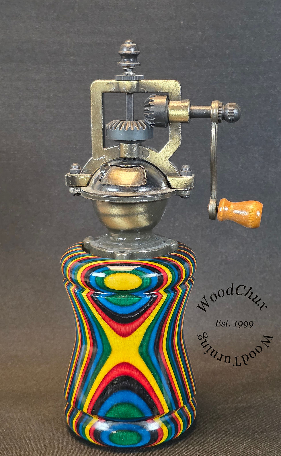 Thumbnail: Pepper Mill Grinder Peppermill Spectraply Wood Handmade 985