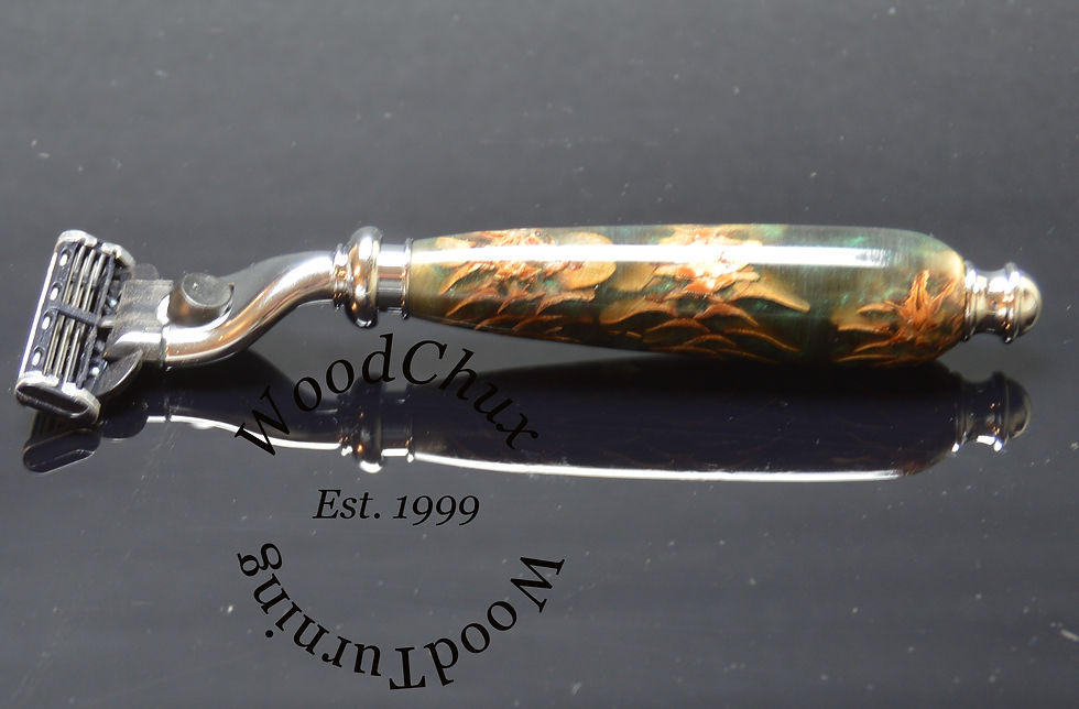 Thumbnail: Handmade Pinecones  and Resin Shaving Safety Razor 1052