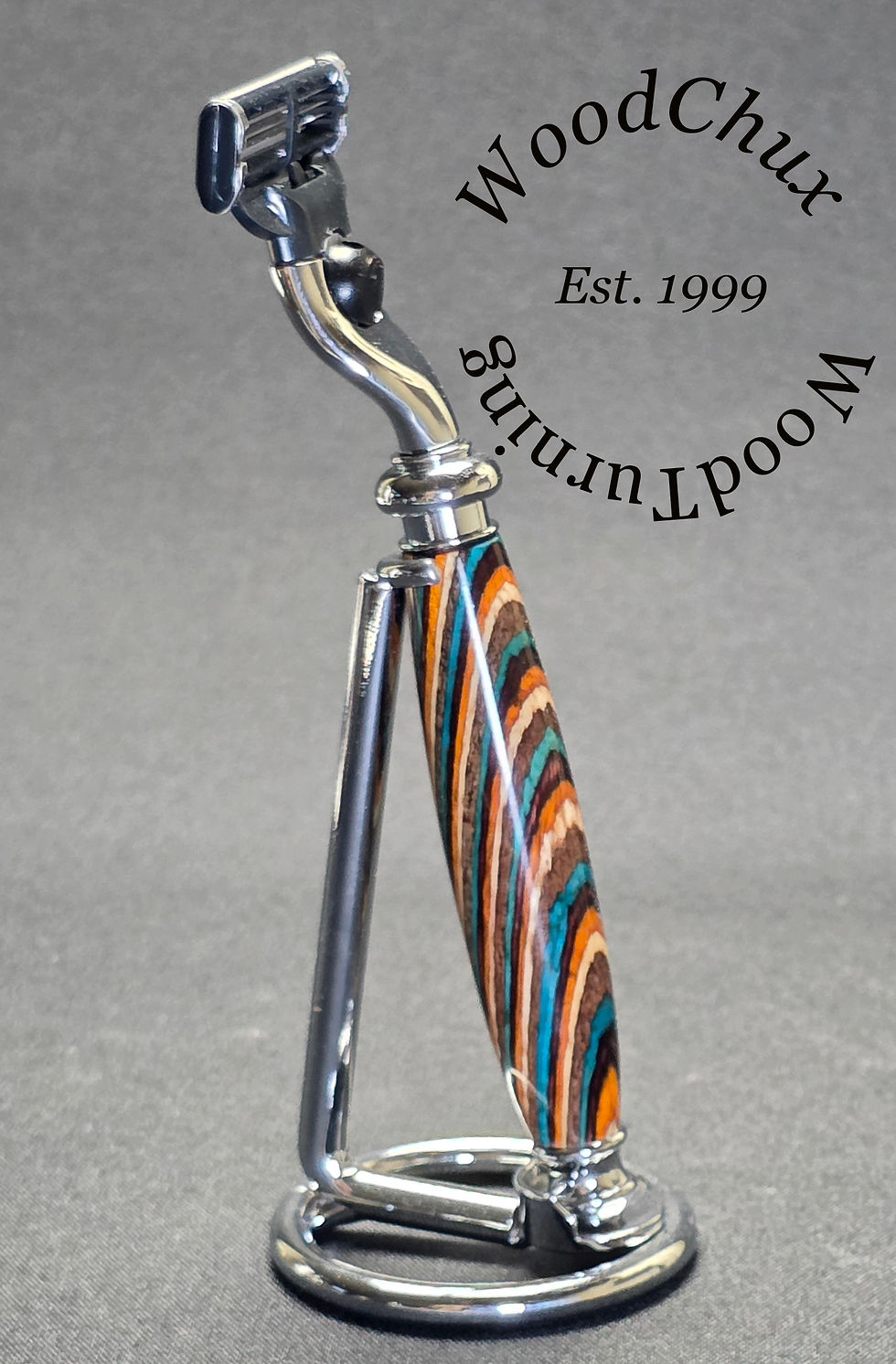 Thumbnail: Handmade Purple Spectraply Wood Shaving Safety Razor 1062