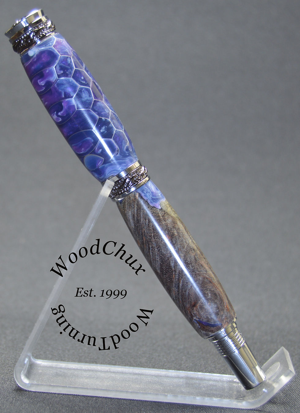 Thumbnail: HandMade Buckeye Burl Wood Resin Writing Pen Ball Point Fountain Pen 1581