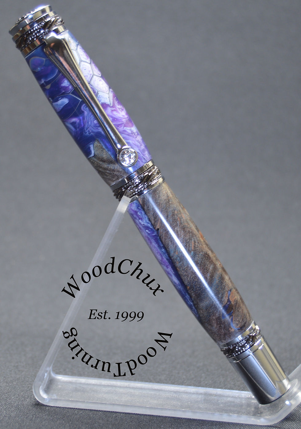 Thumbnail: HandMade Buckeye Burl Wood Resin Writing Pen Ball Point Fountain 1580