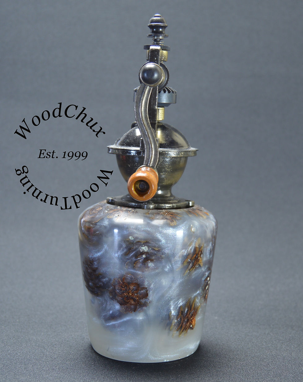 Thumbnail: Pepper Mill Grinder Peppermill Mini Pinecones and Resin Handmade 954