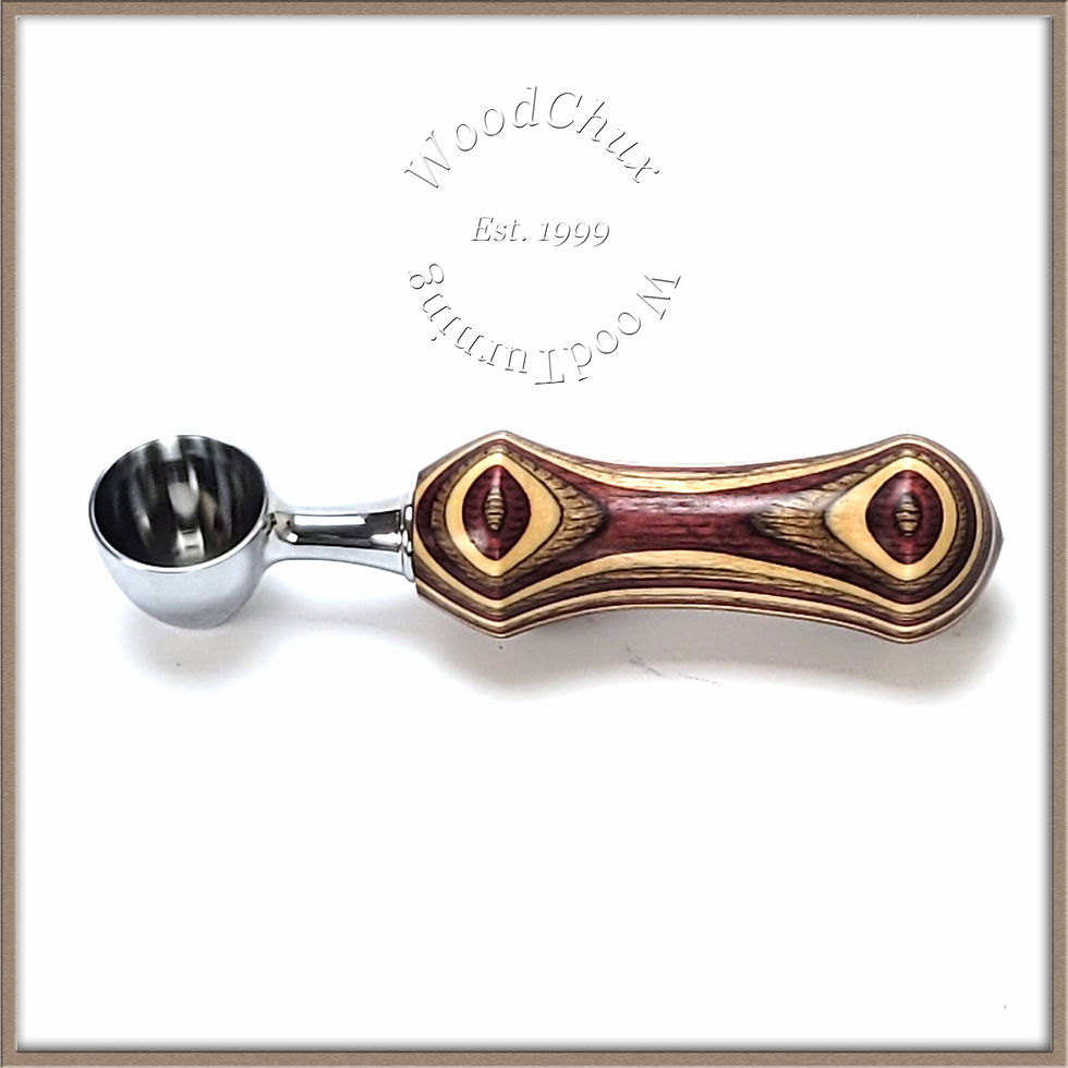 Thumbnail: Unique Handmade Wood Coffee Scoop Heavy Stainless Steel Engravable Personalized