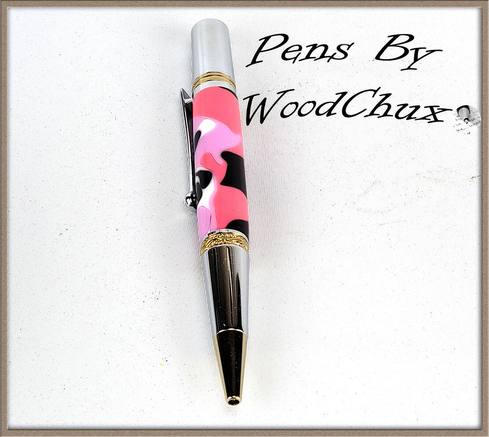 Thumbnail: Handmade Pink Camo Piazza Style Rollerball Writing Pen Beautiful 1073