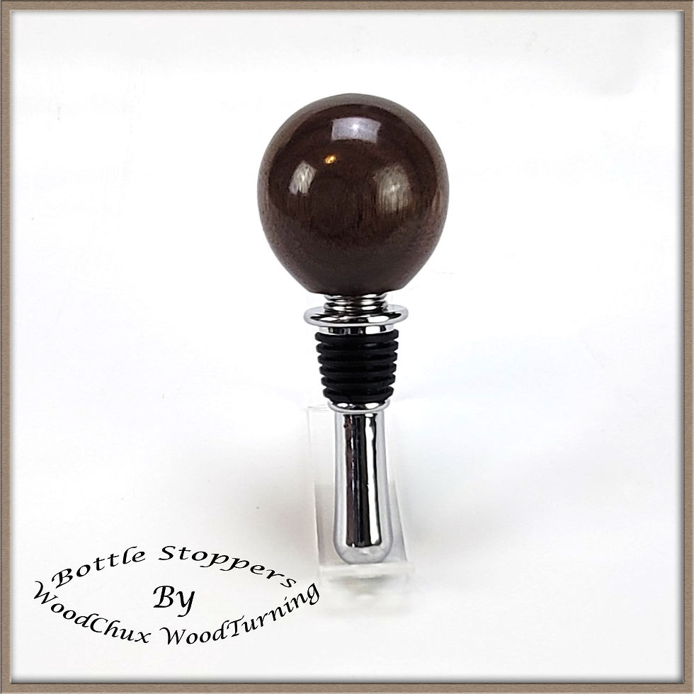 Thumbnail: Handmade Wine Bottle Stopper Black Walnut Wood Heavy Stainless 348