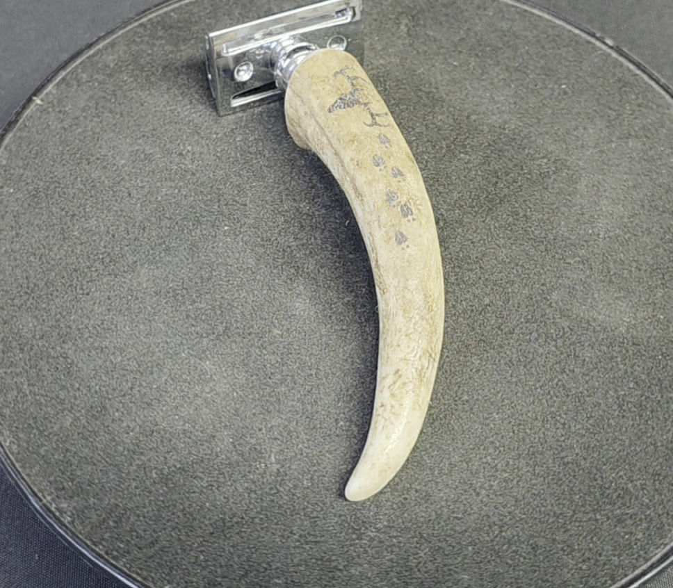 Thumbnail: Handmade Whitetail Deer Antler Shaving Safety Razor 1067