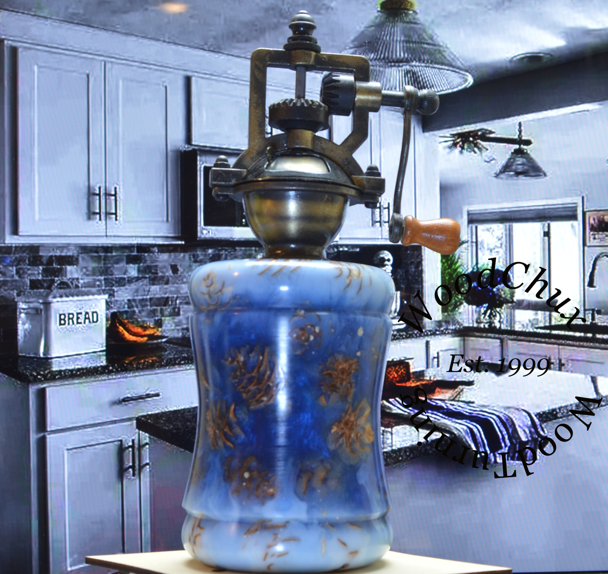 Pepper Mill Grinder Peppermill Mini Pinecones and Resin Handmade 910