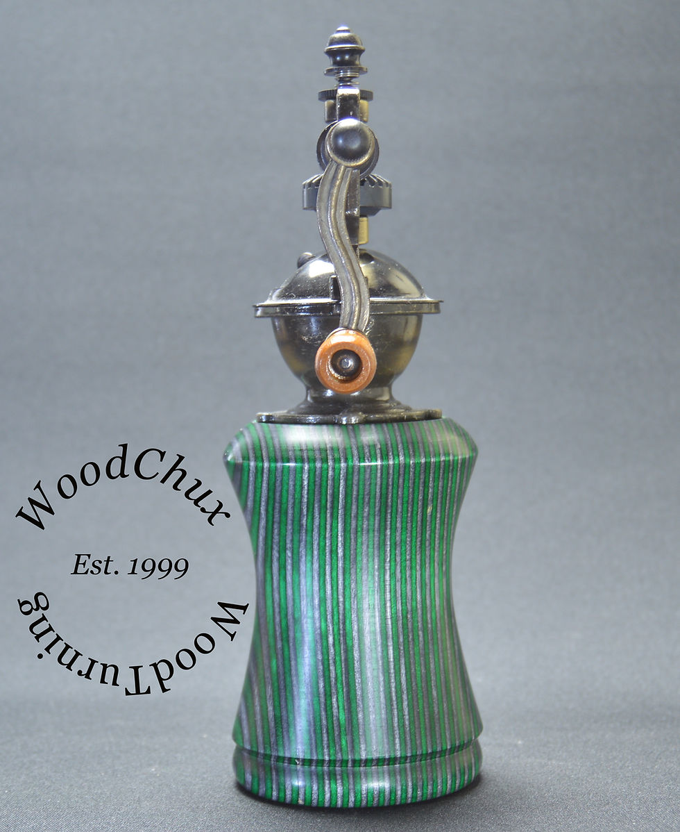 Thumbnail: Pepper Mill Grinder Peppermill Spectraply Wood Handmade 959