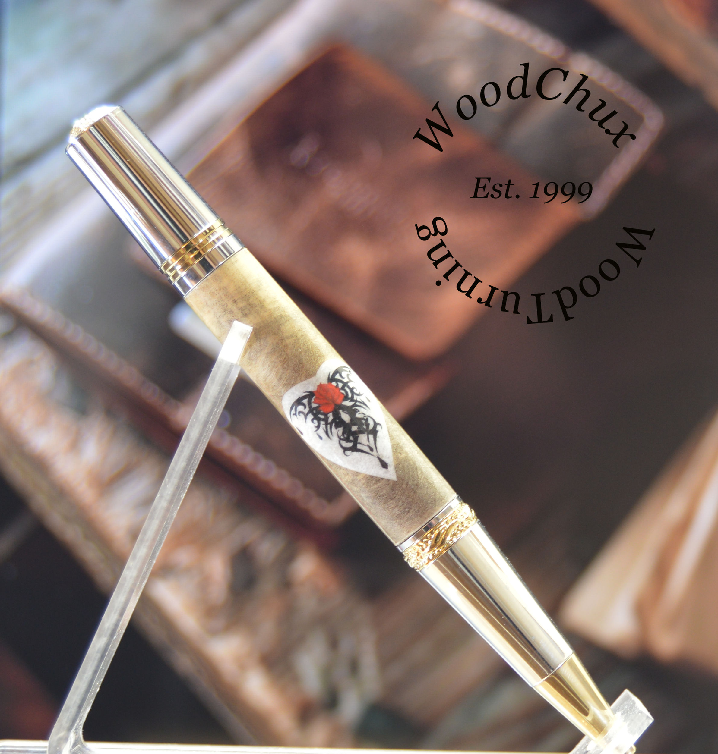 Handmade Piazza Style Buckeye Burl Wood Writing Pen Spectraply Wood 727