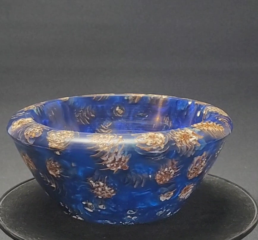 Thumbnail: Handmade Bowl Pine Cones & Resin Hand Crafted USA 374
