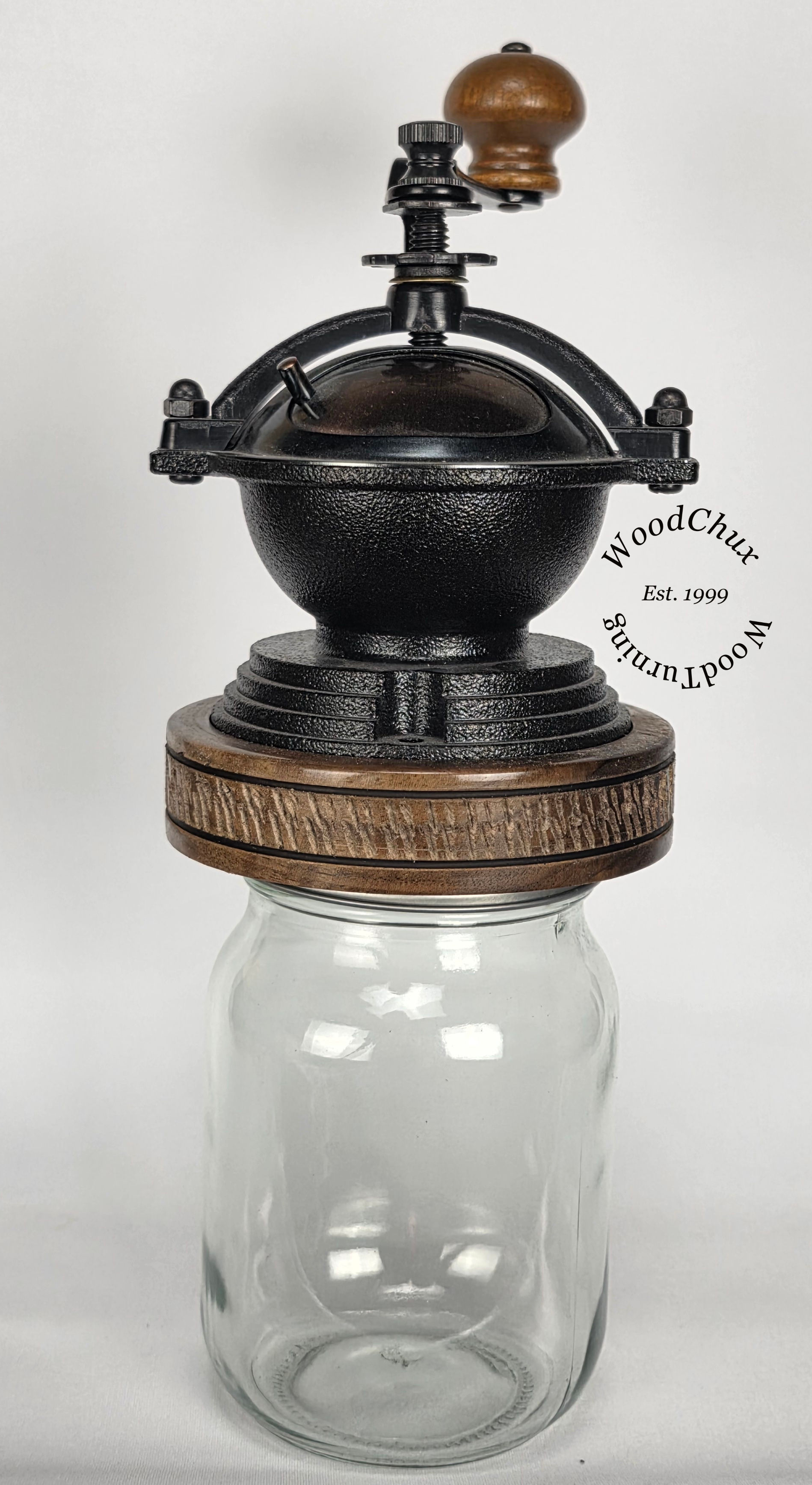 Handmade Crank Black Walnut Wood Coffee Grinder Mill 412