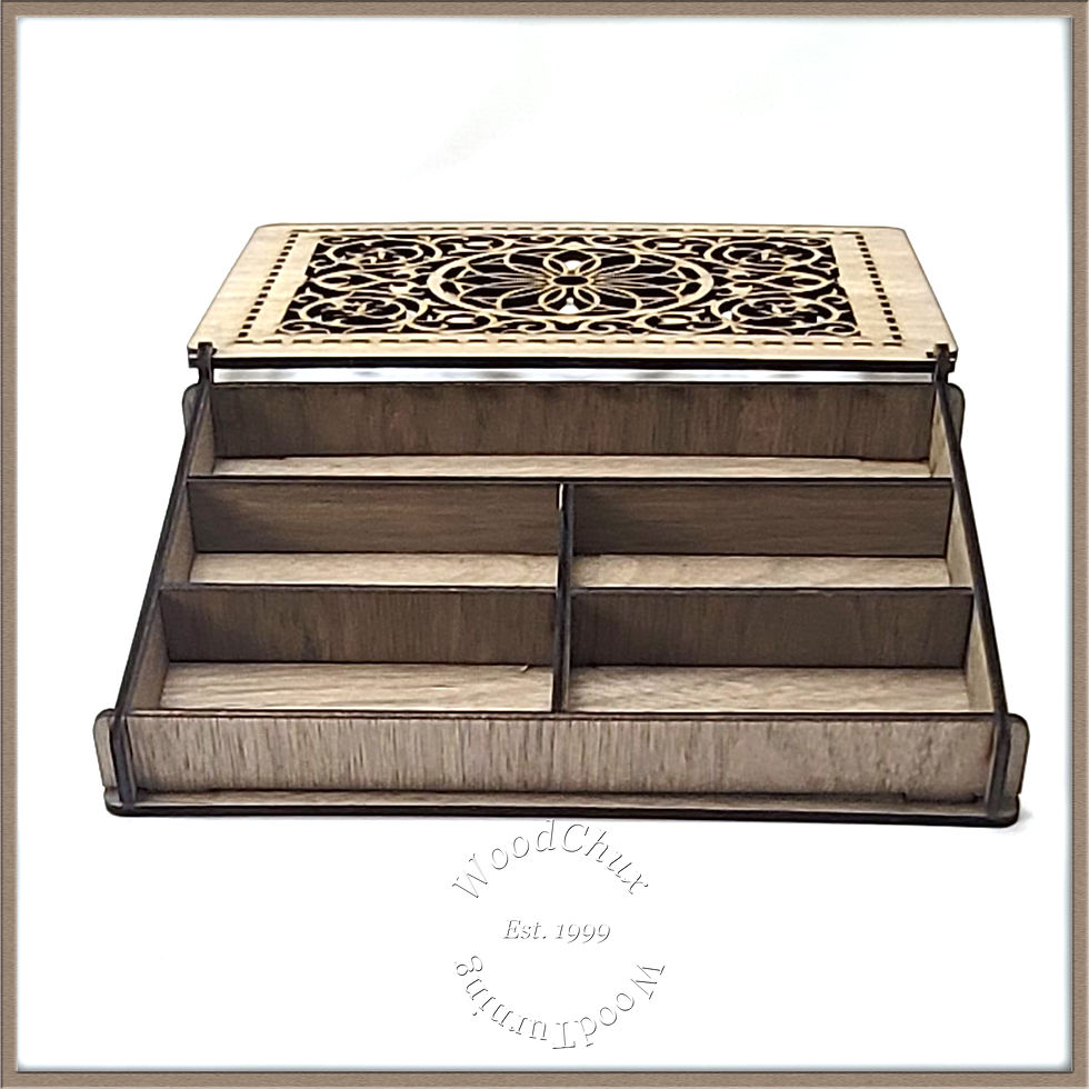 Thumbnail: Handmade Maple or Walnut Wood Jewelry Box with Decorative Top Hinged Lid