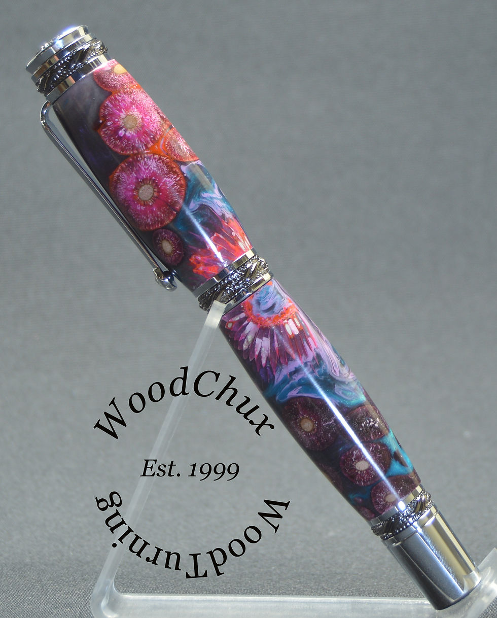 Thumbnail: HandMade Cattails and Thistles Resin Writing Pen Ball Point Fountain 1578