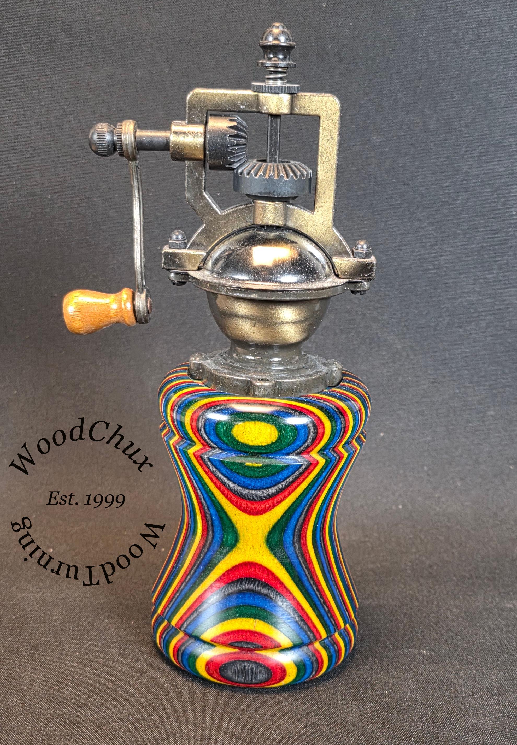 Pepper Mill Grinder Peppermill Spectraply Wood Handmade 993