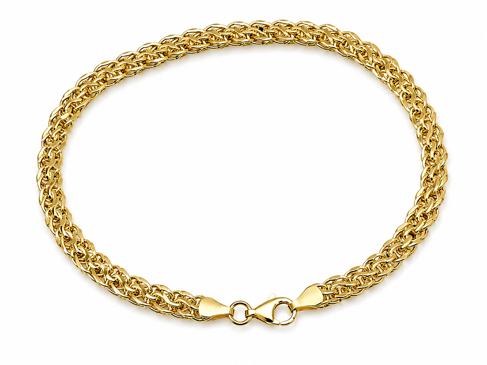 Bratara din aur galben 14K cu model impletit si lungime de 20 cm