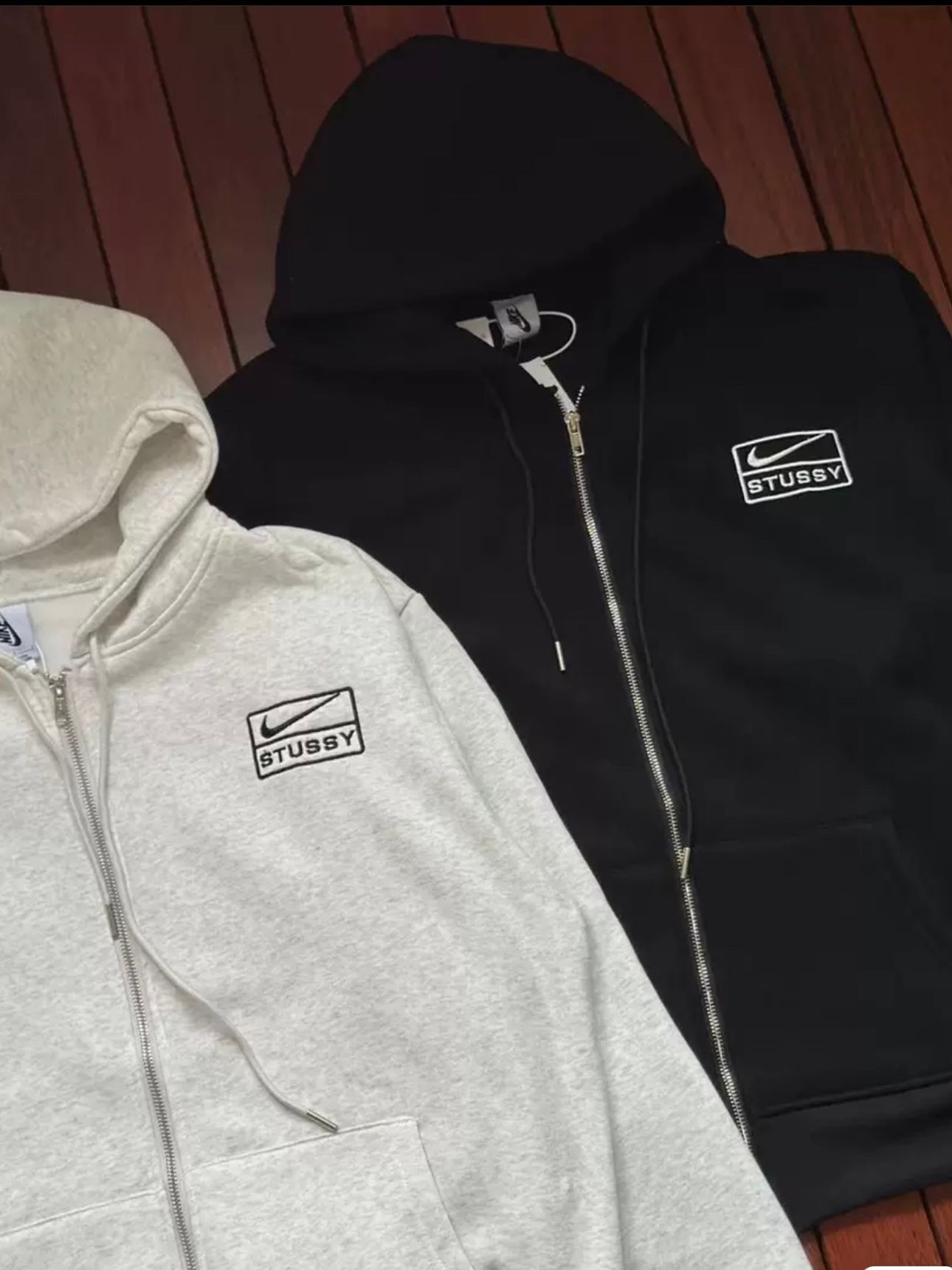 Stussy x Nike zip up hoodies