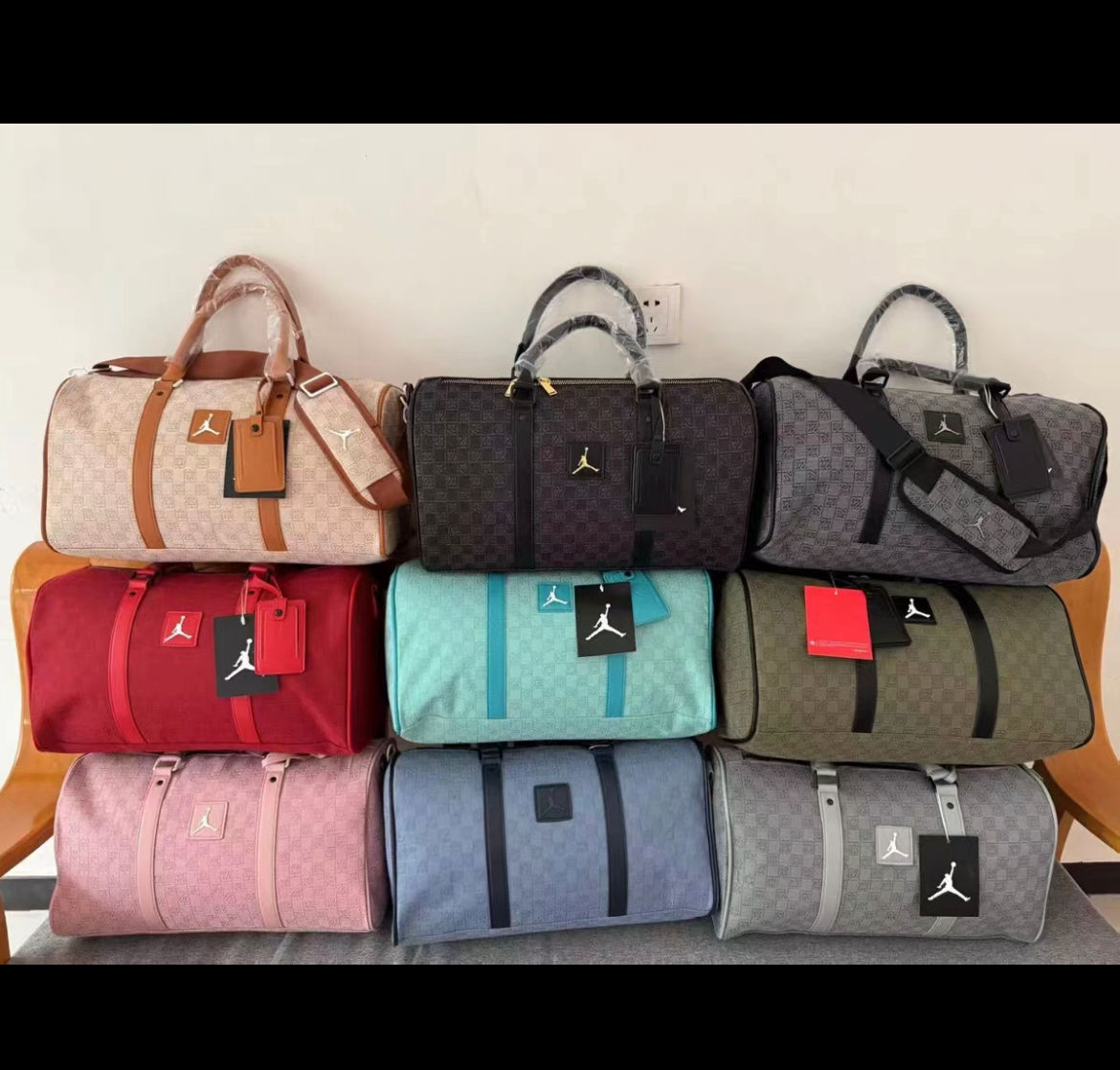 Air Jordan leather duffel bag 